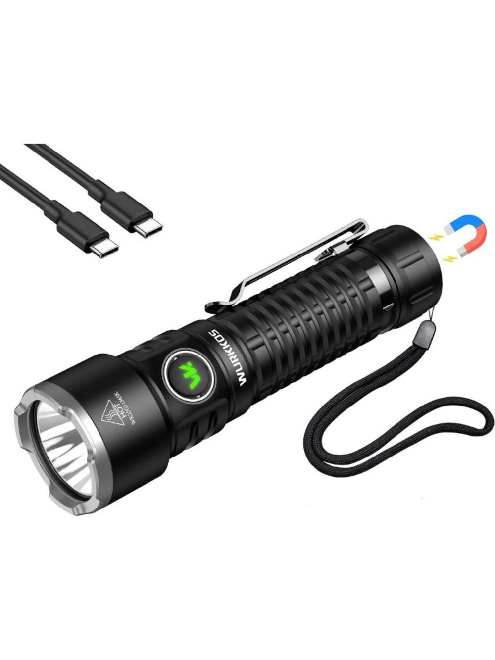 3200lm Rechargeable LED Flashlight - IPX8 Waterproof Torch for Outdoor
